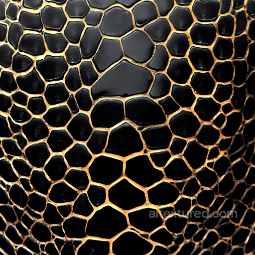 Glossy Black Reptilian Skin Seamless Texture with Distinct Scale Pattern seamless Skin PBR texture