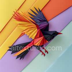 seamless Seamless 3D PBR Texture Featuring Stylized Origami-Inspired Chough Bird Feathers texture 8k free download PBR