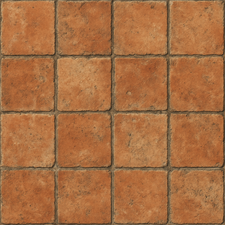 Weathered Terracotta Tile seamless PBR texture preview