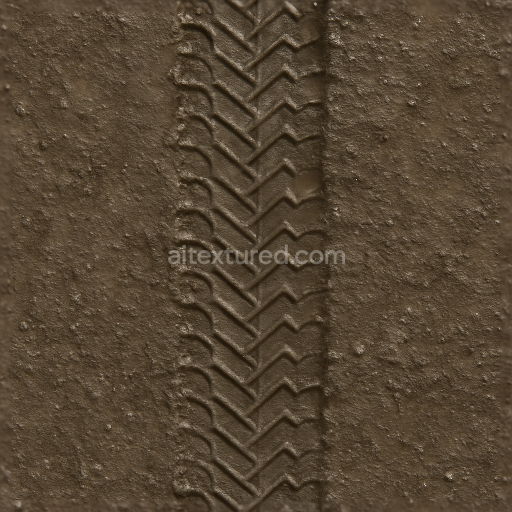 Seamless 3d texture pbr 8k wet tire print wet mud track wet soil print tire track wet wet asphalt mark