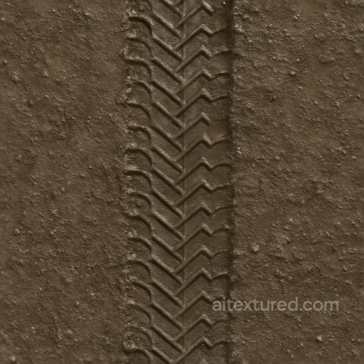Wet Tire Print Wet Mud Track Wet Soil Print Tire Track Wet Wet Asphalt Mark seamless Tire prints PBR texture