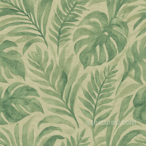 Wallpaper With Tropical Botanical Watercolor Brush Strokes seamless Wallpaper PBR texture