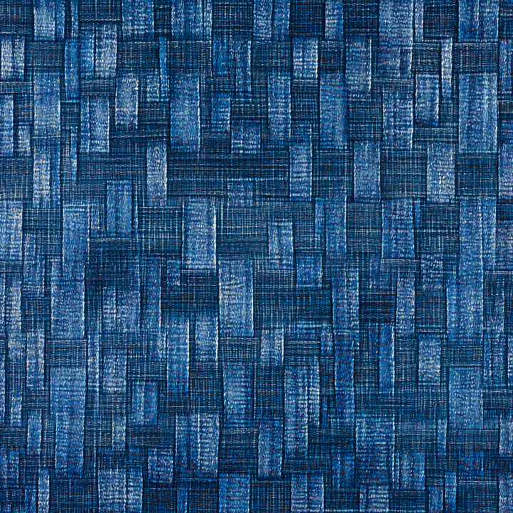 Cracked Denim Fabric with Woven Pattern and Blue Shades seamless PBR texture preview