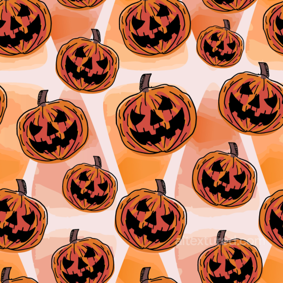 Watercolor Halloween Pumpkin Texture with Hand-Painted Jack-O'-Lanterns Watercolor Halloween texture preview