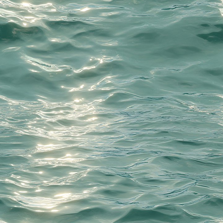 Water of Realistic Calm Ocean Surface with Subtle Waves and Light Refle… seamless PBR texture preview