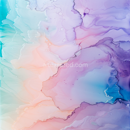 Seamless 3D Alcohol Ink PBR Texture with Soft Pastel Swirls and Fluid Color Transitions