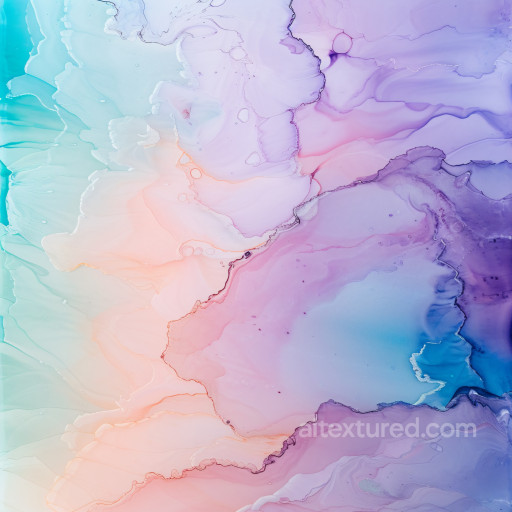 Alcohol Ink PBR Texture with Soft Pastel Swirls and Fluid Color Transitions seamless Alcohol ink PBR texture