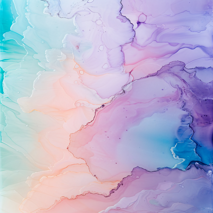Alcohol Ink with Soft Pastel Swirls and Fluid Color Transitions seamless PBR texture preview