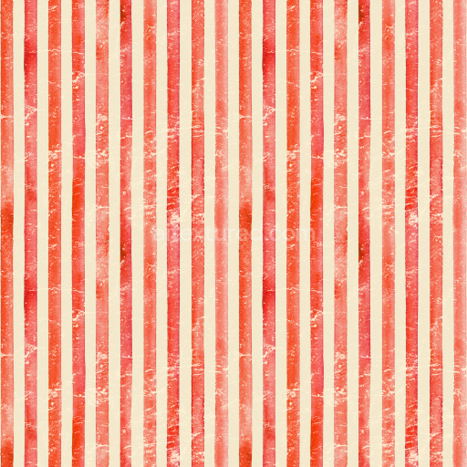 Seamless 3D PBR Texture of Worn Red Watercolor Stripes on Cream Fabric