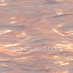 seamless Seamless 3D PBR Water Texture Featuring Soft Sunset-Colored Reflective Waves texture 8k free download PBR