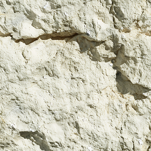 Seamless 3D Light Beige Rough Cliff Rock PBR Texture with Natural Cracks and Erosion