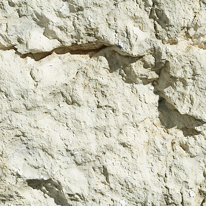 Light Beige Rough Cliff Rock with Natural Cracks and Erosion seamless PBR texture preview