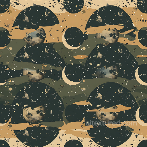 Stylized Desert Space Camouflage PBR Texture with Celestial Patterns seamless Color Camouflage PBR texture