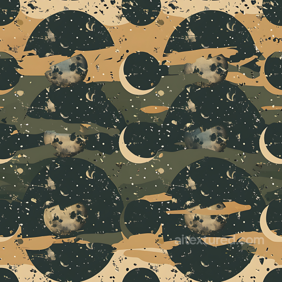 Stylized Desert Space Camouflage PBR Texture with Celestial Patterns Color Camouflage texture preview