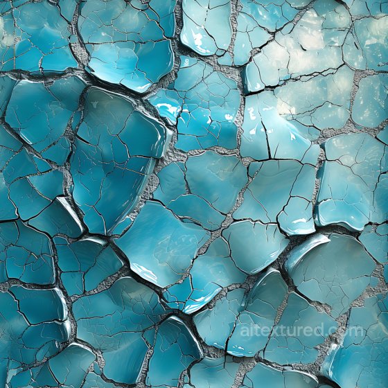 Cracked & Holes PBR Texture of Glossy Blue Ceramic Shards Cracked & Holes texture preview
