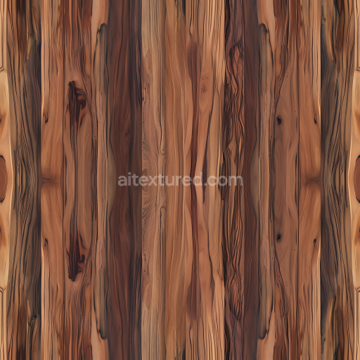 Seamless 3D Rustic Reclaimed Wood Planks PBR Texture with Distinct Grain and Knots