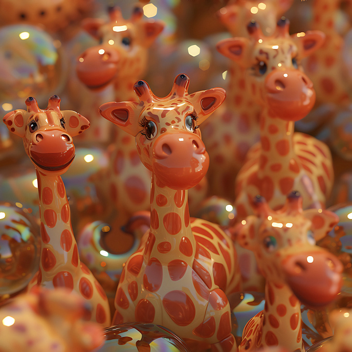 Inflated Featuring Glossy Vinyl Giraffe Pattern seamless PBR texture preview