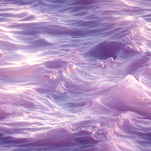 Seamless 3D PBR Texture of Stylized Lavender Ocean Surface with Soft Foamy Waves