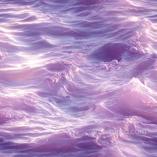 Water Texture of Stylized Lavender Ocean Surface with Soft Foamy Waves seamless Water PBR texture