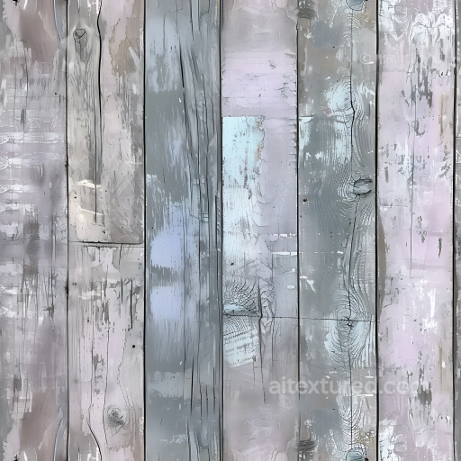 Weathered Painted Wood Planks PBR Texture with Faded Pastels and Cracked Finish seamless Wood PBR texture