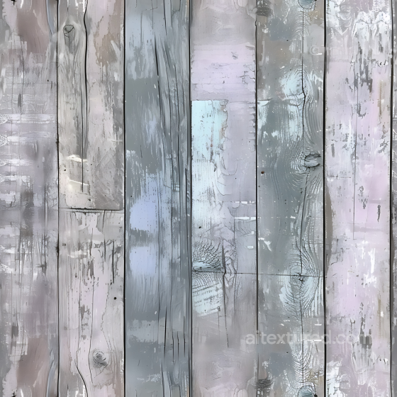 Weathered Painted Wood Planks PBR Texture with Faded Pastels and Cracked Finish Wood texture preview