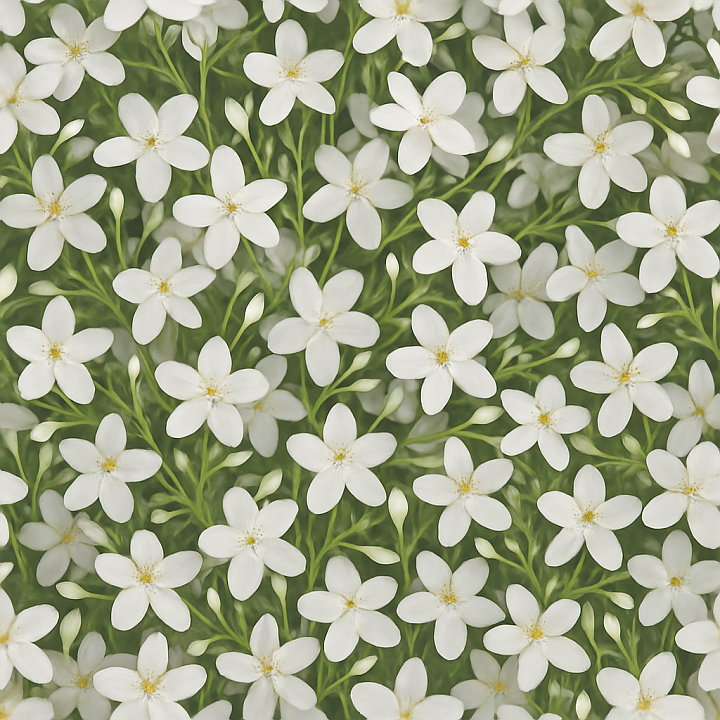 Jasmine Sprigs Flower Garden Flower Petals Closeup Natural Lighting seamless PBR texture preview