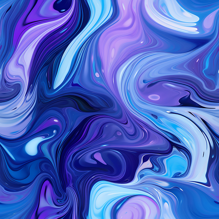 Blue and Purple Marble Swirls with Glossy Fluid Veins seamless PBR texture preview