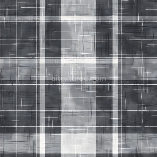 Seamless 3D PBR Texture of Gray and White Light Plaid Fabric Pattern