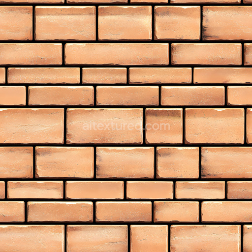 Seamless 3D PBR Cracked Orange Brick Wall Texture with Weathered Surface