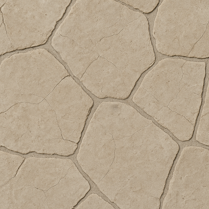 Flagstone Flat With Light Grout And Cracked Surface Natural Stone Aspha… seamless PBR texture preview