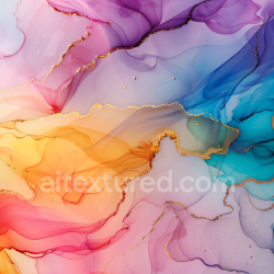 seamless Seamless 3D Alcohol Ink PBR Texture with Vibrant Multicolor Fluid Waves and Gold Veins texture 8k free download PBR