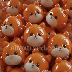 seamless Seamless 3D Inflated PBR Texture of Glossy Orange Toy Bear Faces texture 8k free download PBR