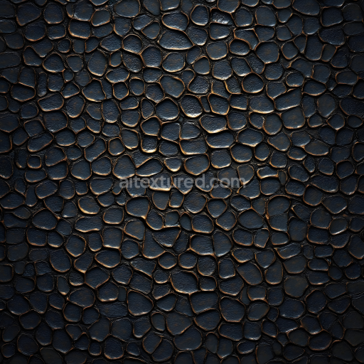 Seamless 3D Dragon Scale Skin PBR Texture Featuring Dark Scales and Fine Ridge Detailing