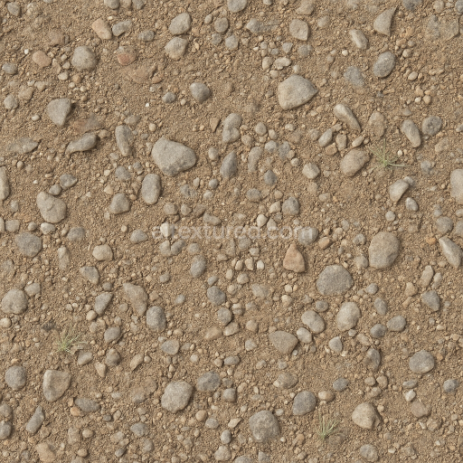 Seamless 3d texture pbr 8k gravel loose with dry surface and pebbles scattered natural look