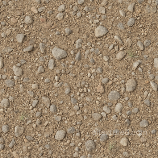 Gravel Loose With Dry Surface And Pebbles Scattered Natural Look seamless Park pavement PBR texture