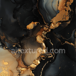 seamless Seamless 3D Alcohol Ink PBR Texture Featuring Luxurious Gold Veins on Black Background texture 8k free download PBR
