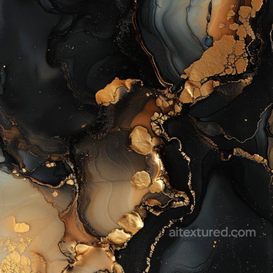 Alcohol Ink PBR Texture Featuring Luxurious Gold Veins on Black Background Alcohol ink texture preview