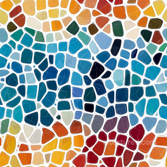 Mosaic PBR Texture with Multicolor Irregular Ceramic Tiles Mosaic texture preview