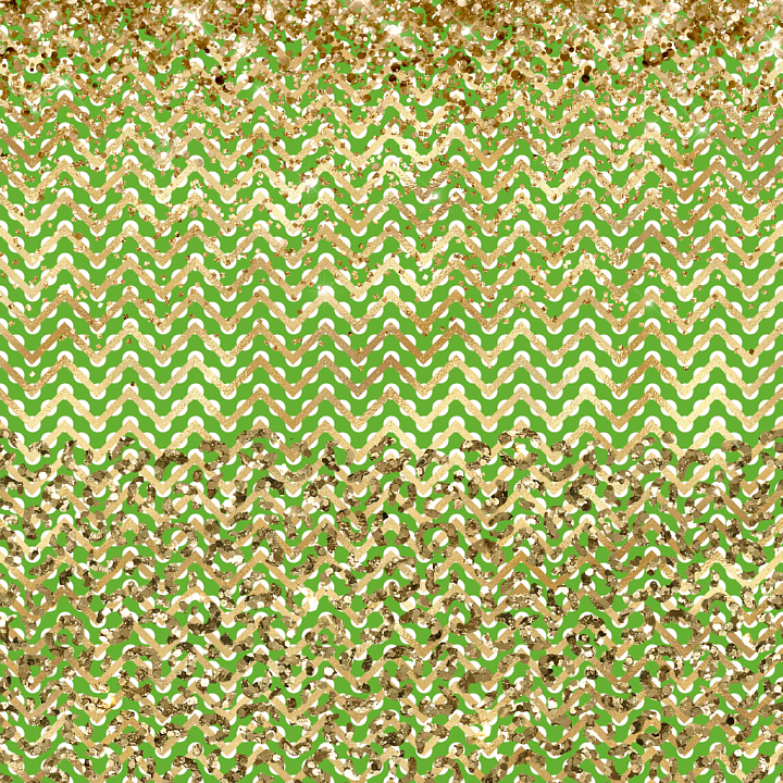 Glittery Gold and Green Zigzag Pattern seamless PBR texture preview