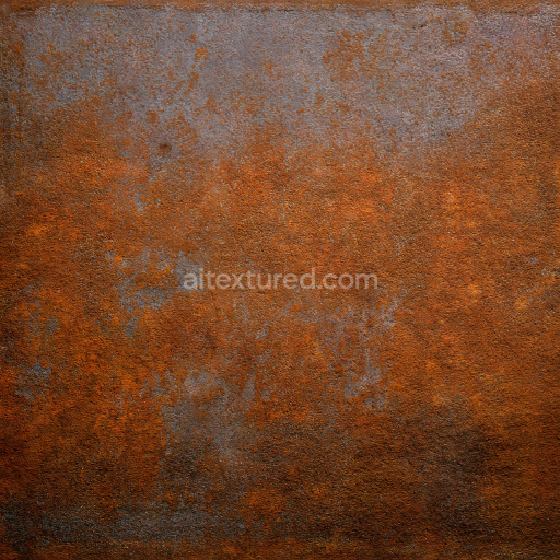 Seamless 3D Rusty Metal PBR Texture with Corrosion, Pitting, and Orange-Brown Patina