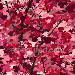 seamless Seamless 3D Autumn Leaf Camouflage PBR Texture with Red & Pink Foliage and Branch Detail texture 8k free download PBR
