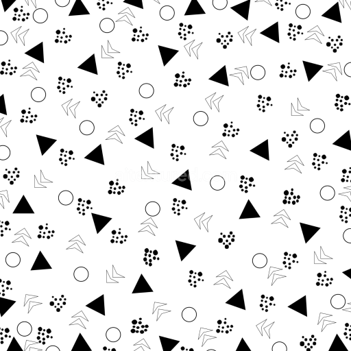 Seamless 3D PBR Texture with Abstract Black and White Geometric Shapes