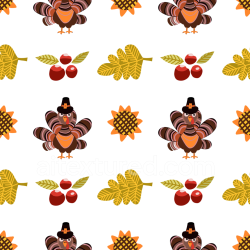 seamless Seamless 3D PBR Thanksgiving Texture with Cartoony Turkey, Sunflower, and Fall Leaves Pattern texture 8k free download PBR