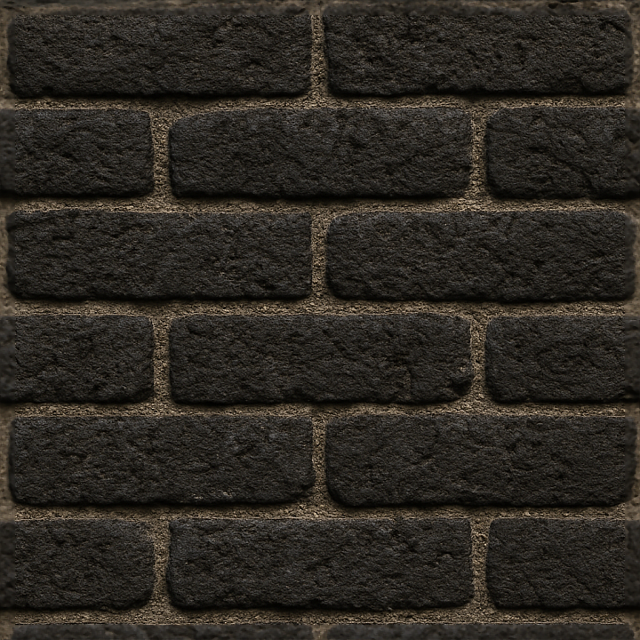 Burnt Brick Charred Rough Surface Facade seamless PBR texture preview