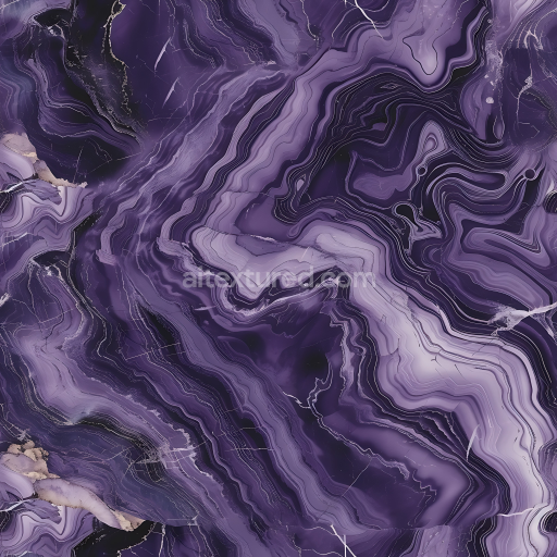 Seamless 3D Deep Amethyst Purple Marble PBR Texture with Dynamic Vein Patterns
