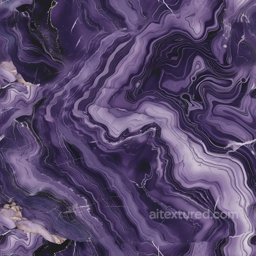 Deep Amethyst Purple Marble PBR Texture with Dynamic Vein Patterns seamless Marble PBR texture