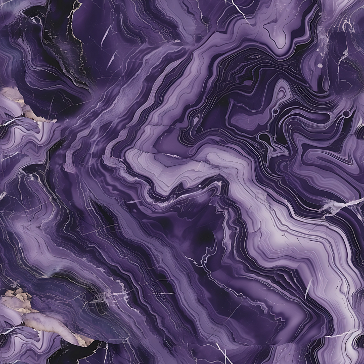 Deep Amethyst Purple Marble with Dynamic Vein Patterns seamless PBR texture preview