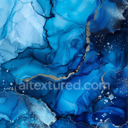 seamless Seamless 3D Alcohol Ink PBR Texture Featuring Blue and Gold Fluid Swirls texture 8k free download PBR