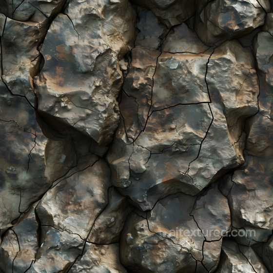 Cracked Rocky Cliff Wall PBR Texture in Earthy Tones Stone texture preview