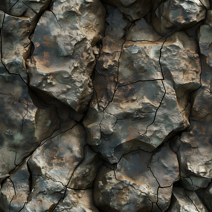Cracked Rocky Cliff Wall in Earthy Tones seamless PBR texture preview